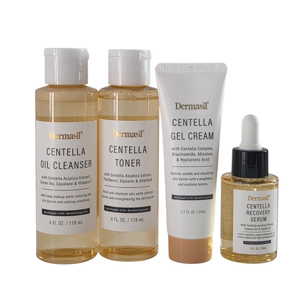 Dermasil Centella Set  Oil Cleanser, Toner ,Gel Cream & Serum  ,Lot Of 4